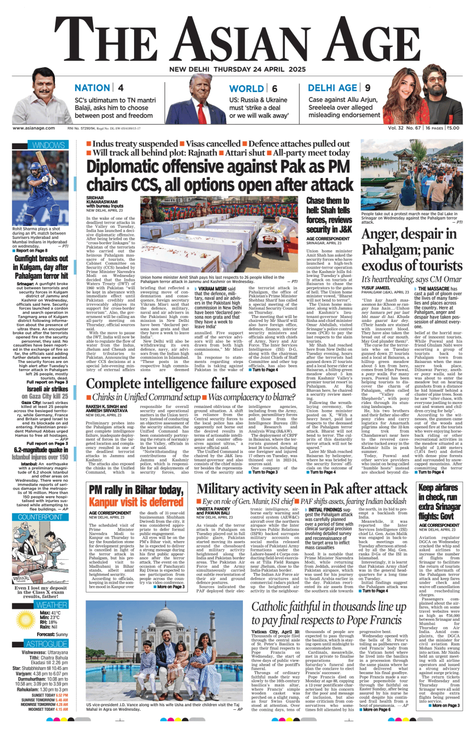 Prima-pagina-The-Asian-Age-oggi-edizione-di-oggi-20250424