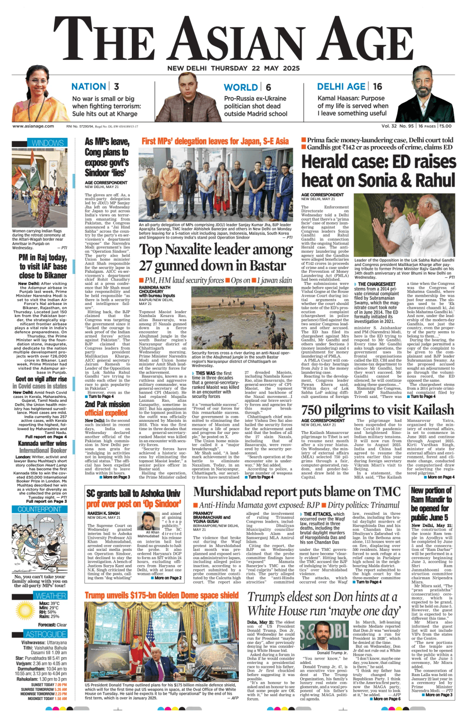 Prima-pagina-The-Asian-Age-oggi-edizione-di-oggi-20250522