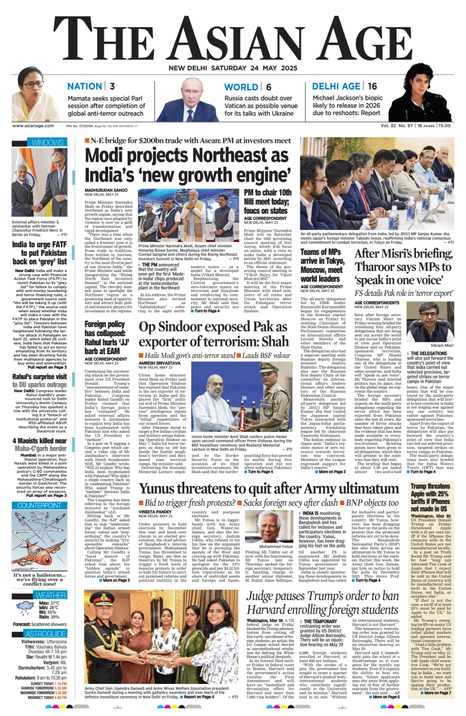 Prima-pagina-The-Asian-Age-oggi-edizione-di-oggi-20250524