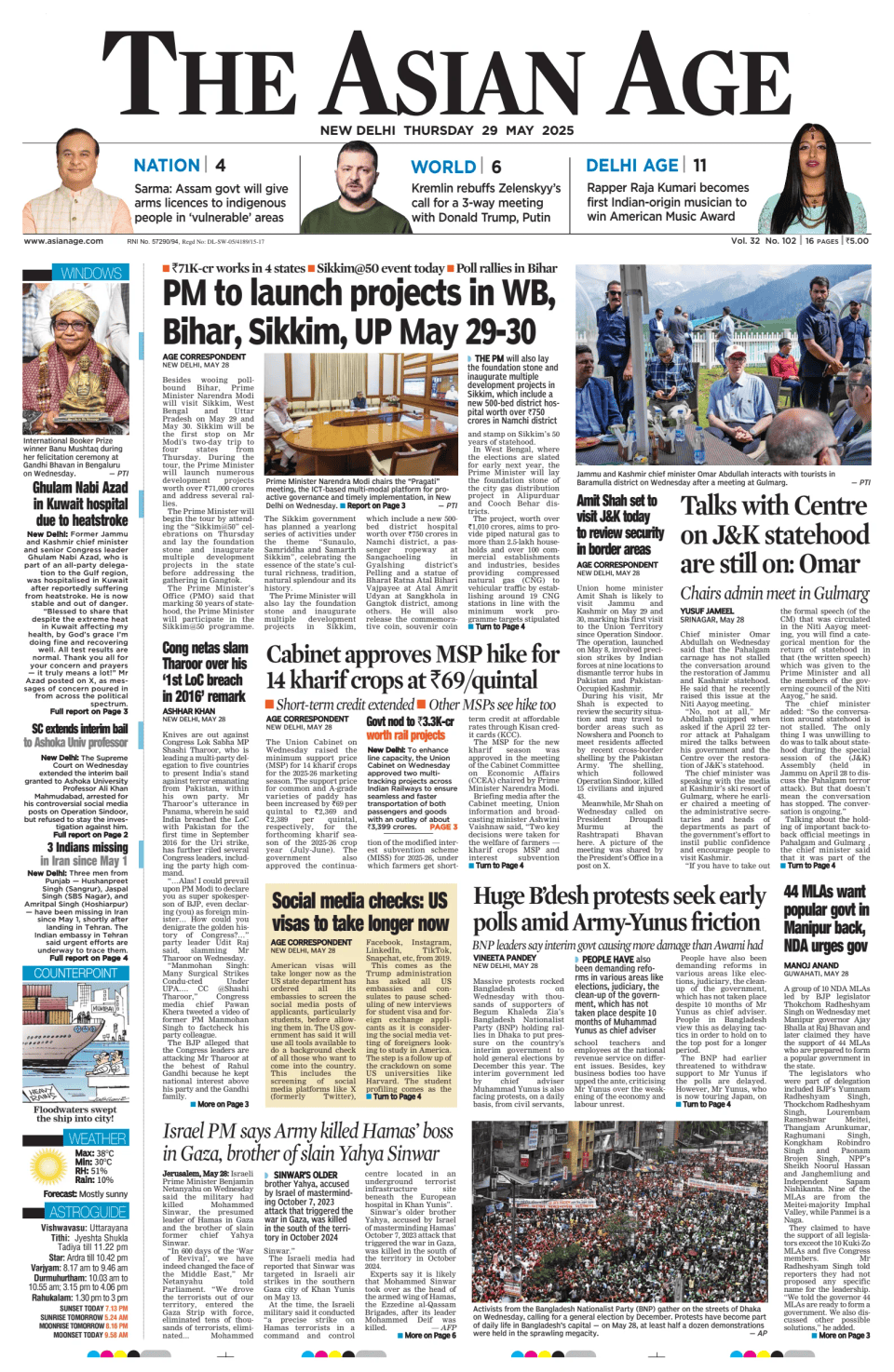 Prima-pagina-The-Asian-Age-oggi-edizione-di-oggi-20250529