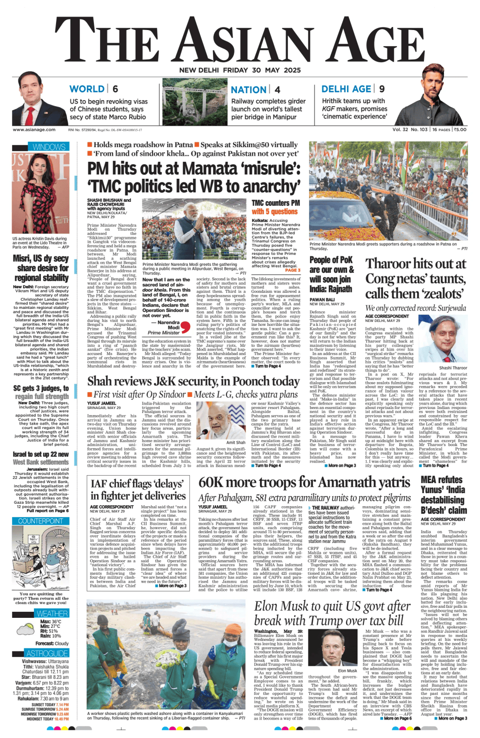 Prima-pagina-The-Asian-Age-oggi-edizione-di-oggi-20250530