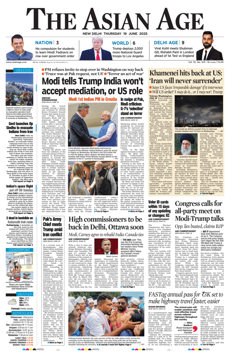 Prima-pagina-The-Asian-Age-oggi-edizione-di-oggi-20250619