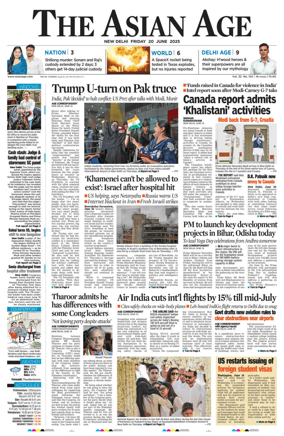 Prima-pagina-The-Asian-Age-oggi-edizione-di-oggi-20250620