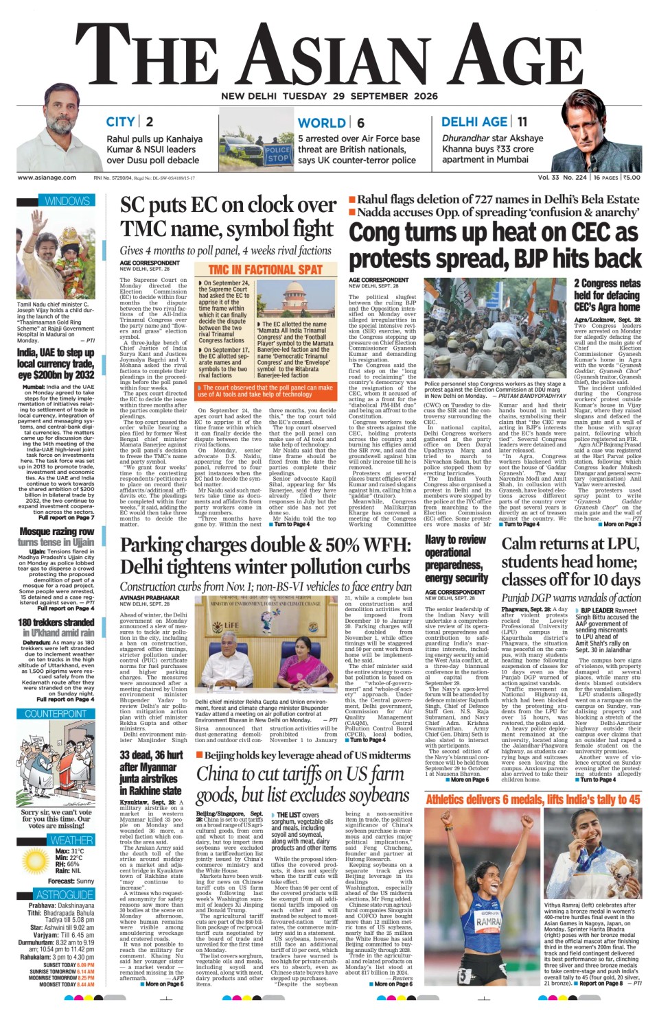 Prima-pagina-The-Asian-Age-oggi-edizione-di-oggi-20260929