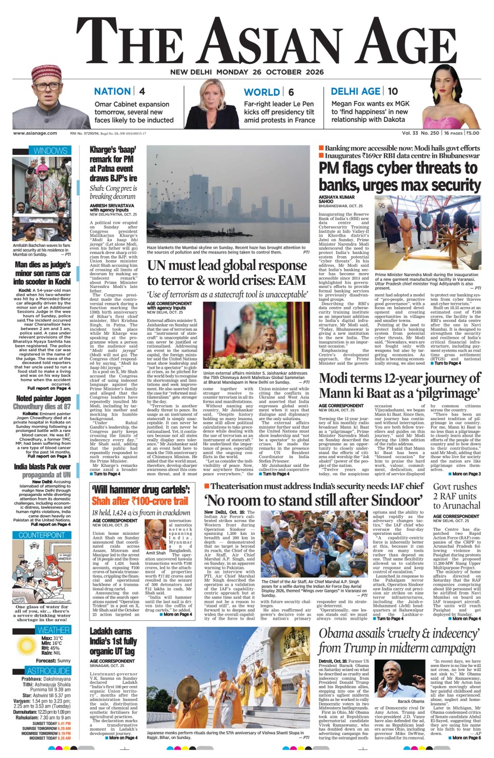 Prima-pagina-The-Asian-Age-oggi-edizione-di-oggi-20261026