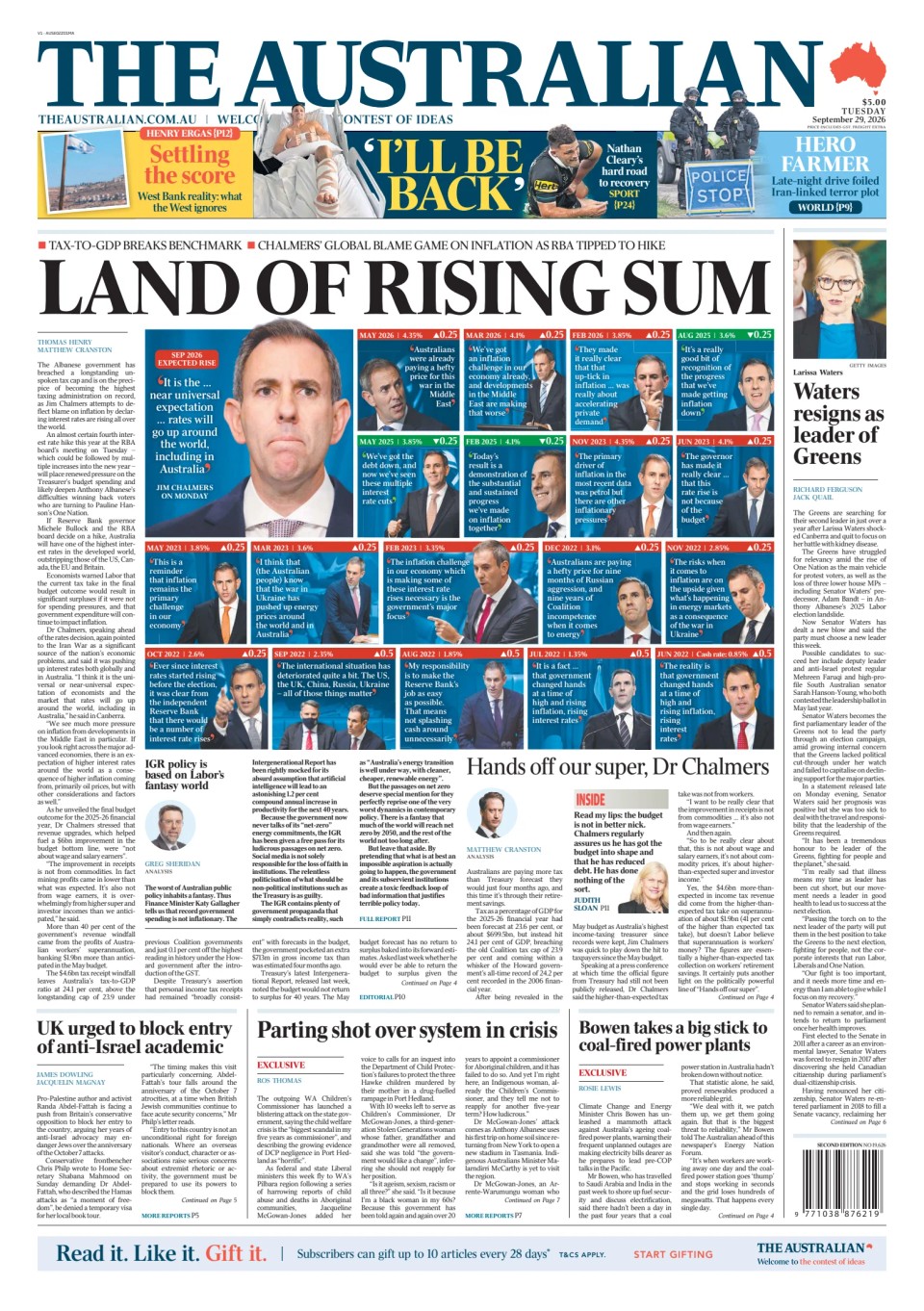 Prima-pagina-The-Australian-oggi-edizione-di-oggi-20260929