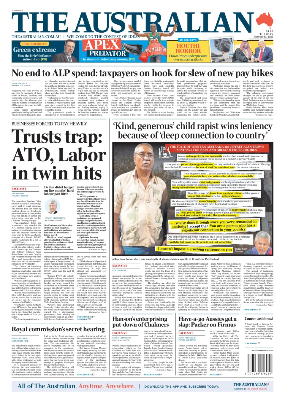 Prima-pagina-The-Australian-oggi-edizione-di-oggi-20261013