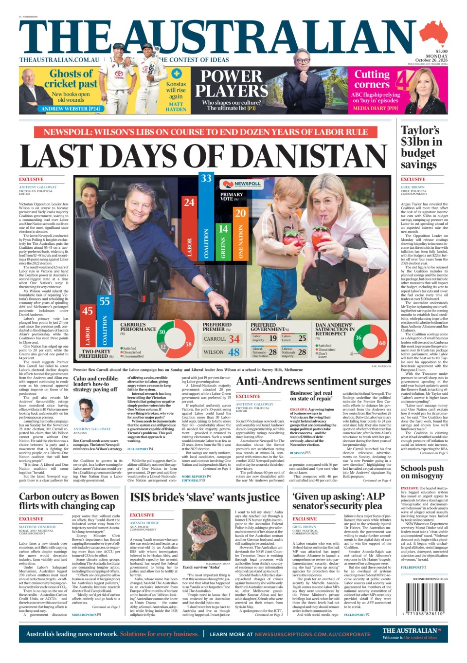Prima-pagina-The-Australian-oggi-edizione-di-oggi-20261026