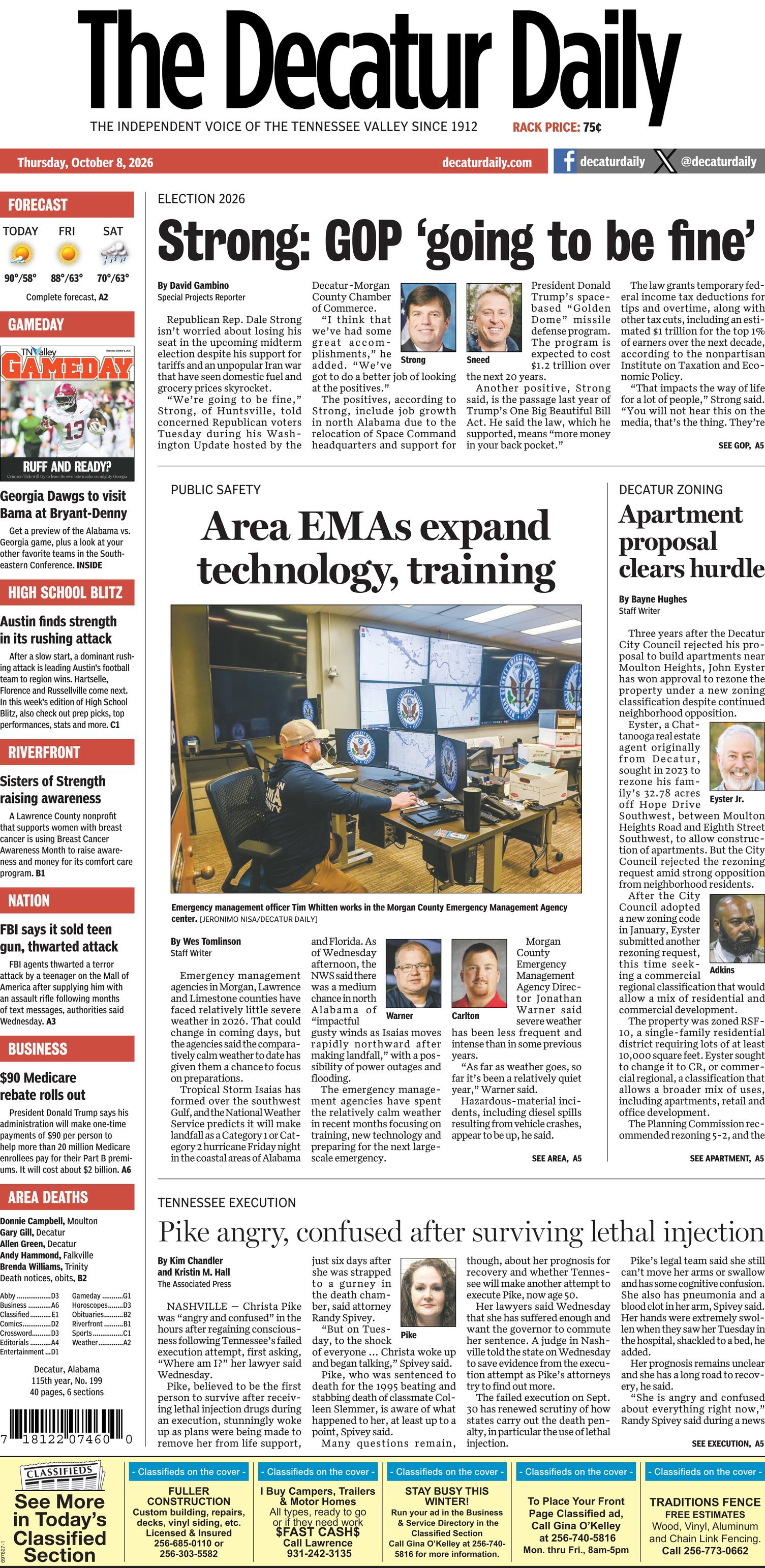 Prima-pagina-The-Decatur-Daily-oggi-edizione-di-oggi-20261008