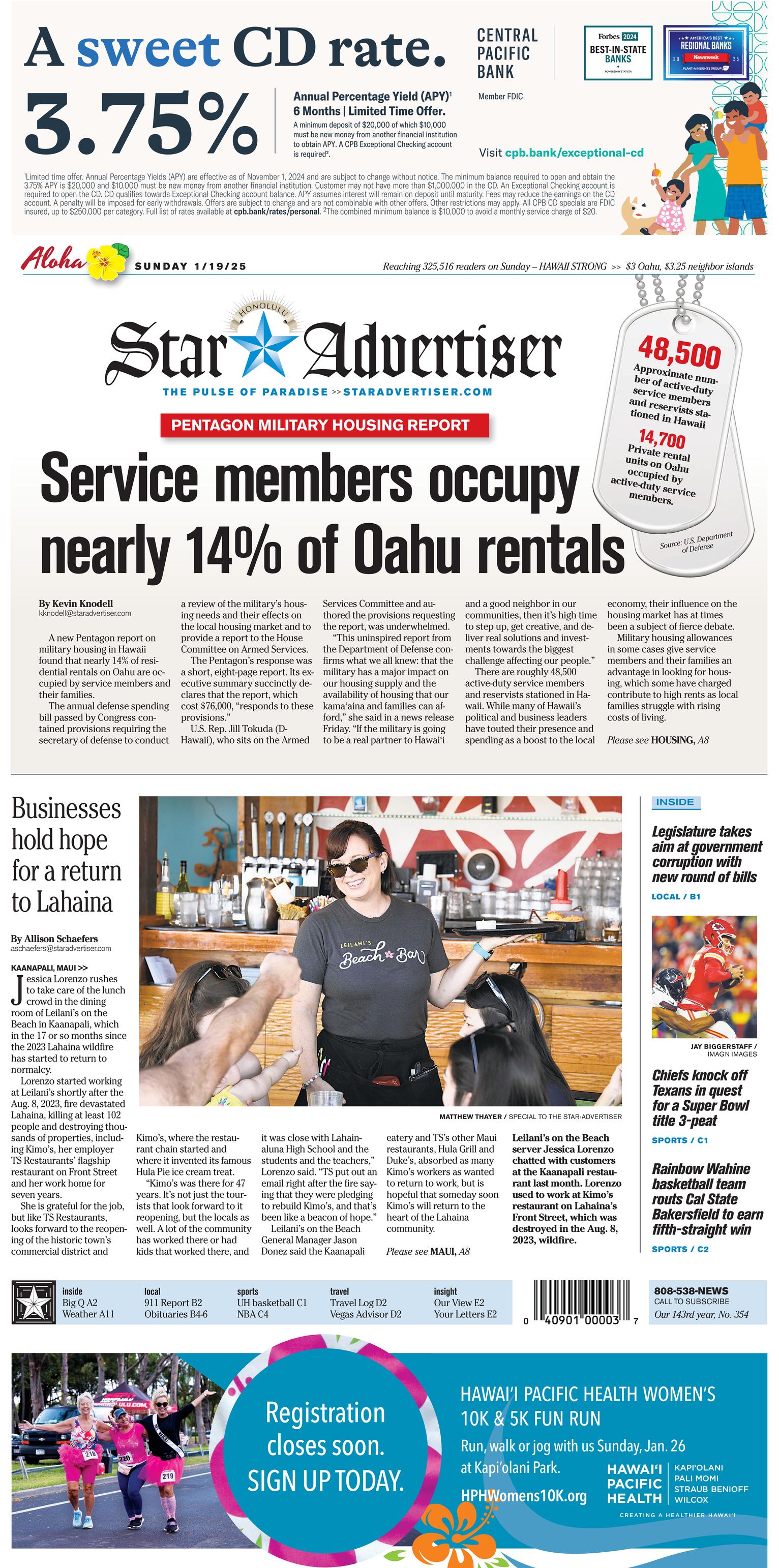 Prima-pagina-The-Honolulu-Star-Advertiser-oggi-edizione-di-oggi-