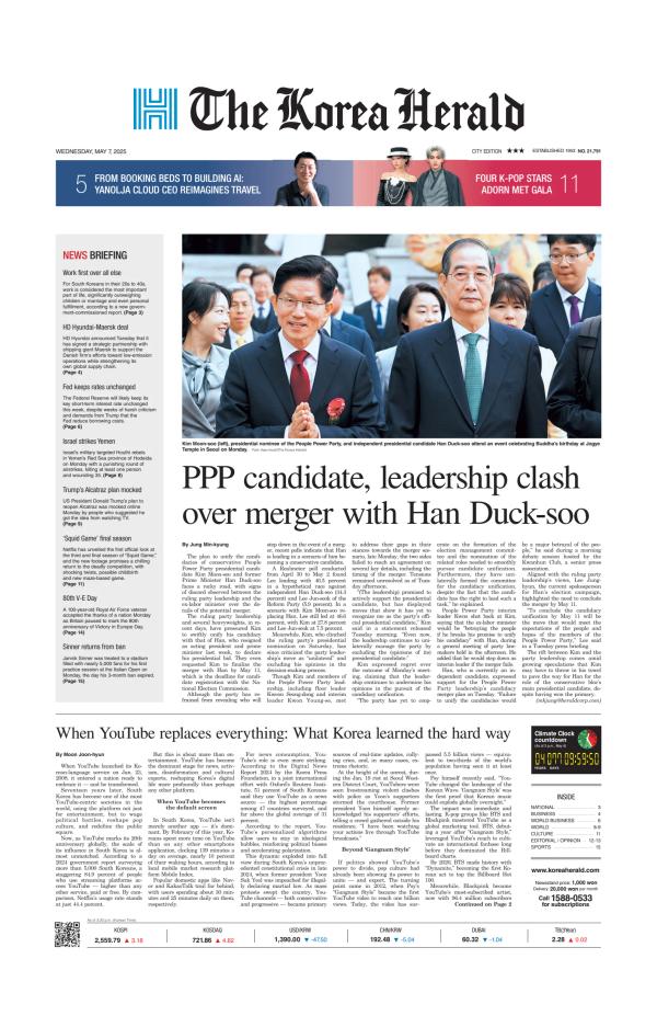Prima-pagina-The-Korea-Herald-oggi-edizione-di-oggi-20250507