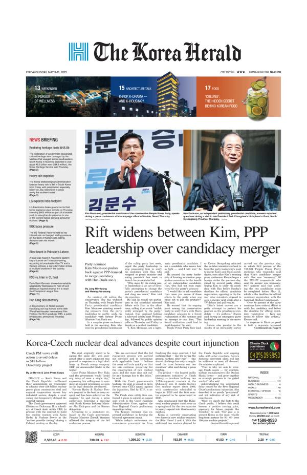 Prima-pagina-The-Korea-Herald-oggi-edizione-di-oggi-20250509