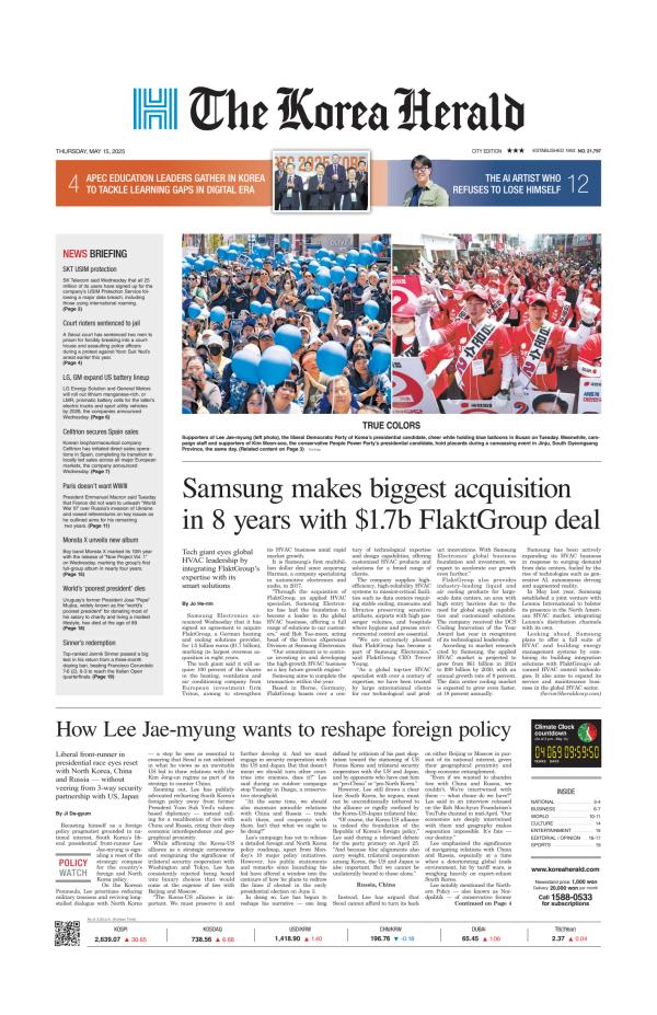 Prima-pagina-The-Korea-Herald-oggi-edizione-di-oggi-20250515