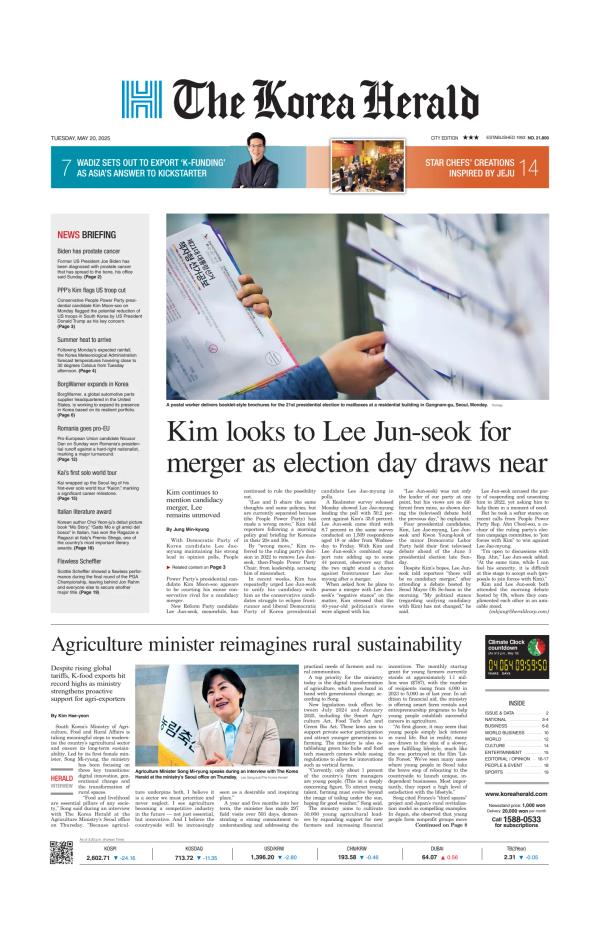 Prima-pagina-The-Korea-Herald-oggi-edizione-di-oggi-20250520