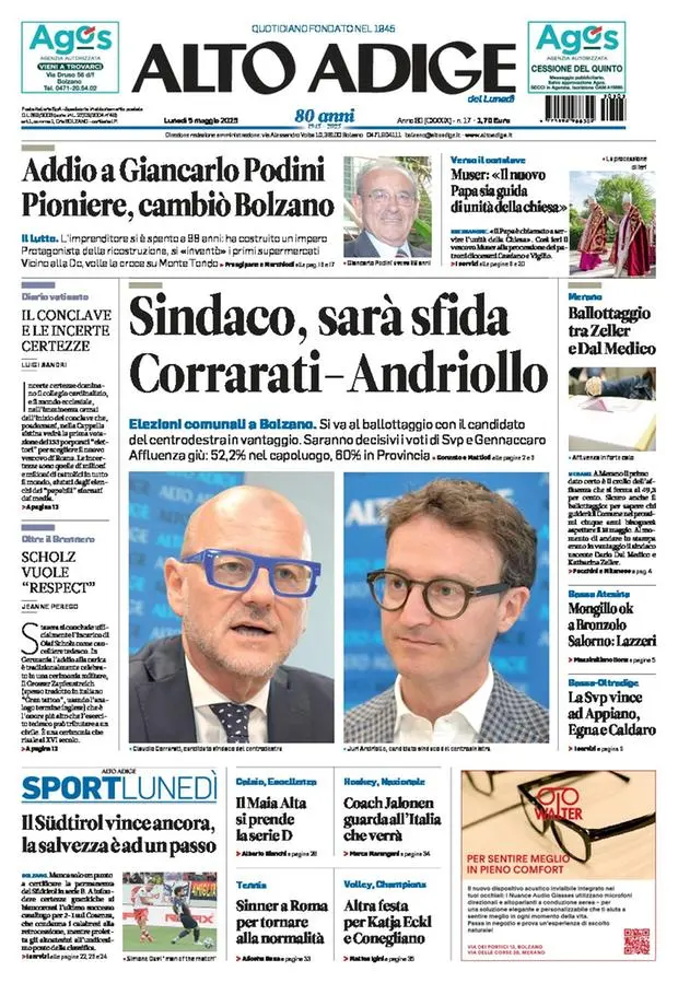 Prima-pagina-alto_adige-edizione-di-oggi-2025-05-05