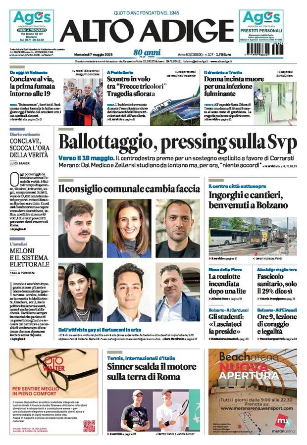 Prima-pagina-alto_adige-edizione-di-oggi-2025-05-07
