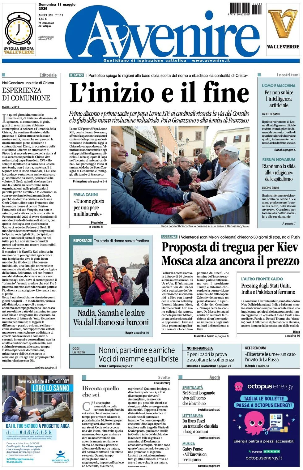 Prima-pagina-avvenire-edizione-di-oggi-11-05-2025