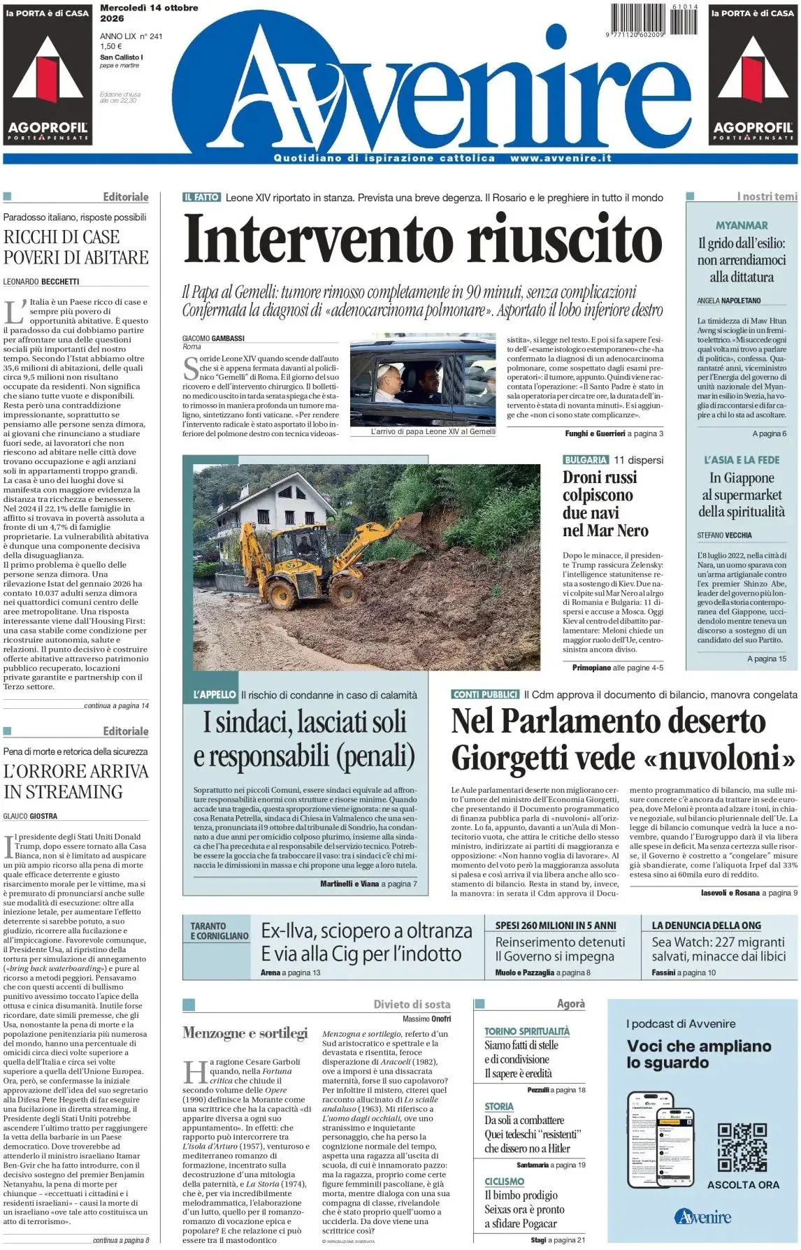 Prima-pagina-avvenire-edizione-di-oggi-14-10-2026