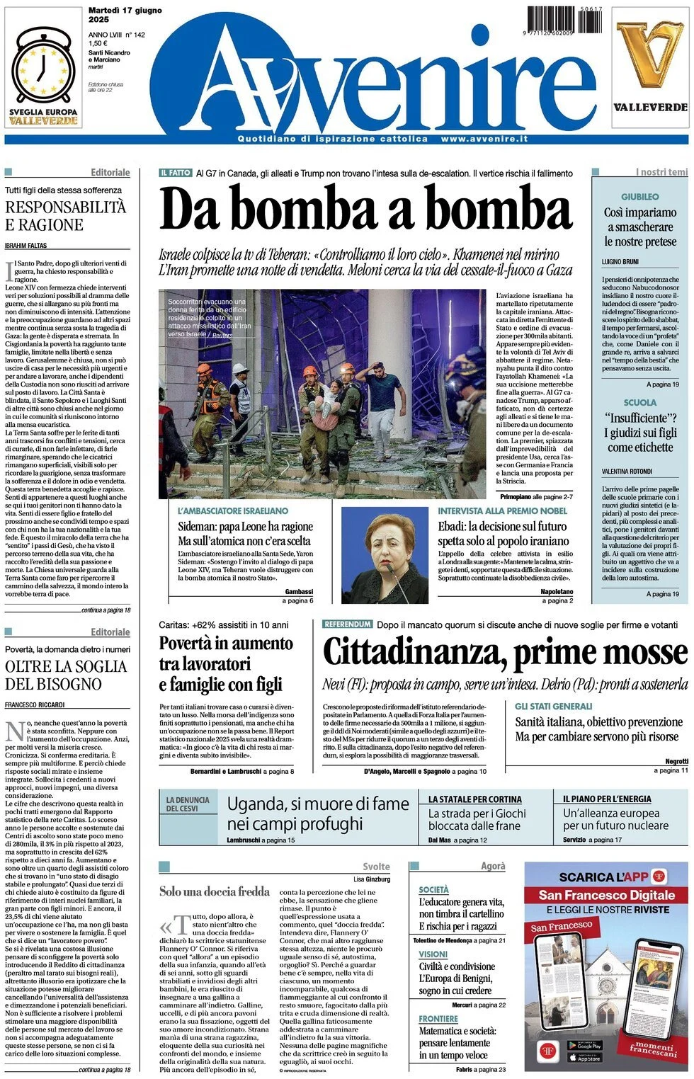 Prima-pagina-avvenire-edizione-di-oggi-17-06-2025