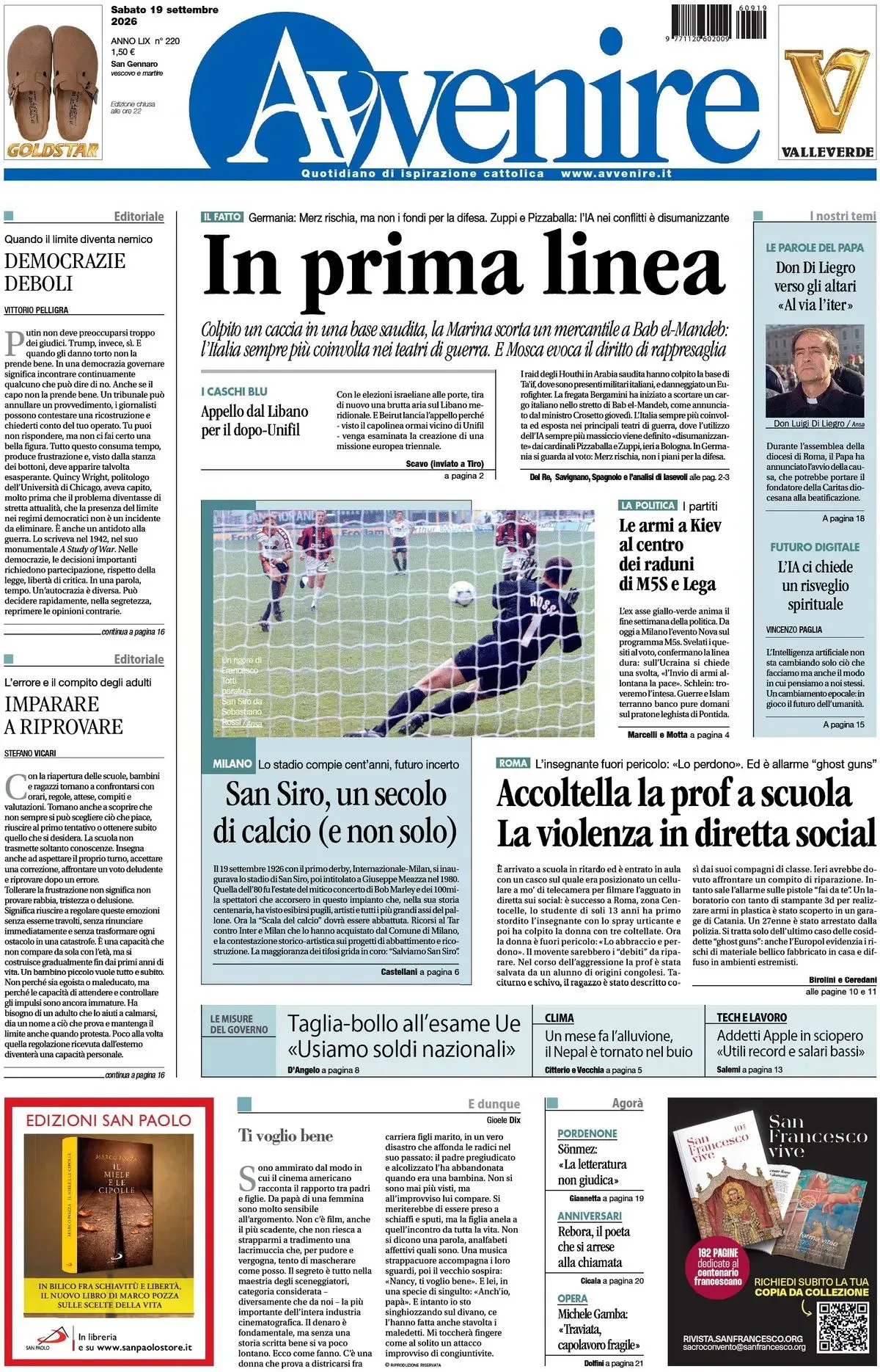 Prima-pagina-avvenire-edizione-di-oggi-19-09-2026