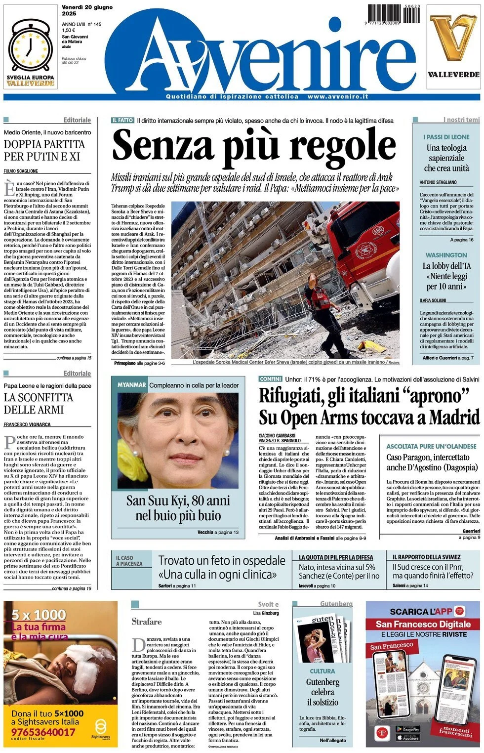 Prima-pagina-avvenire-edizione-di-oggi-20-06-2025