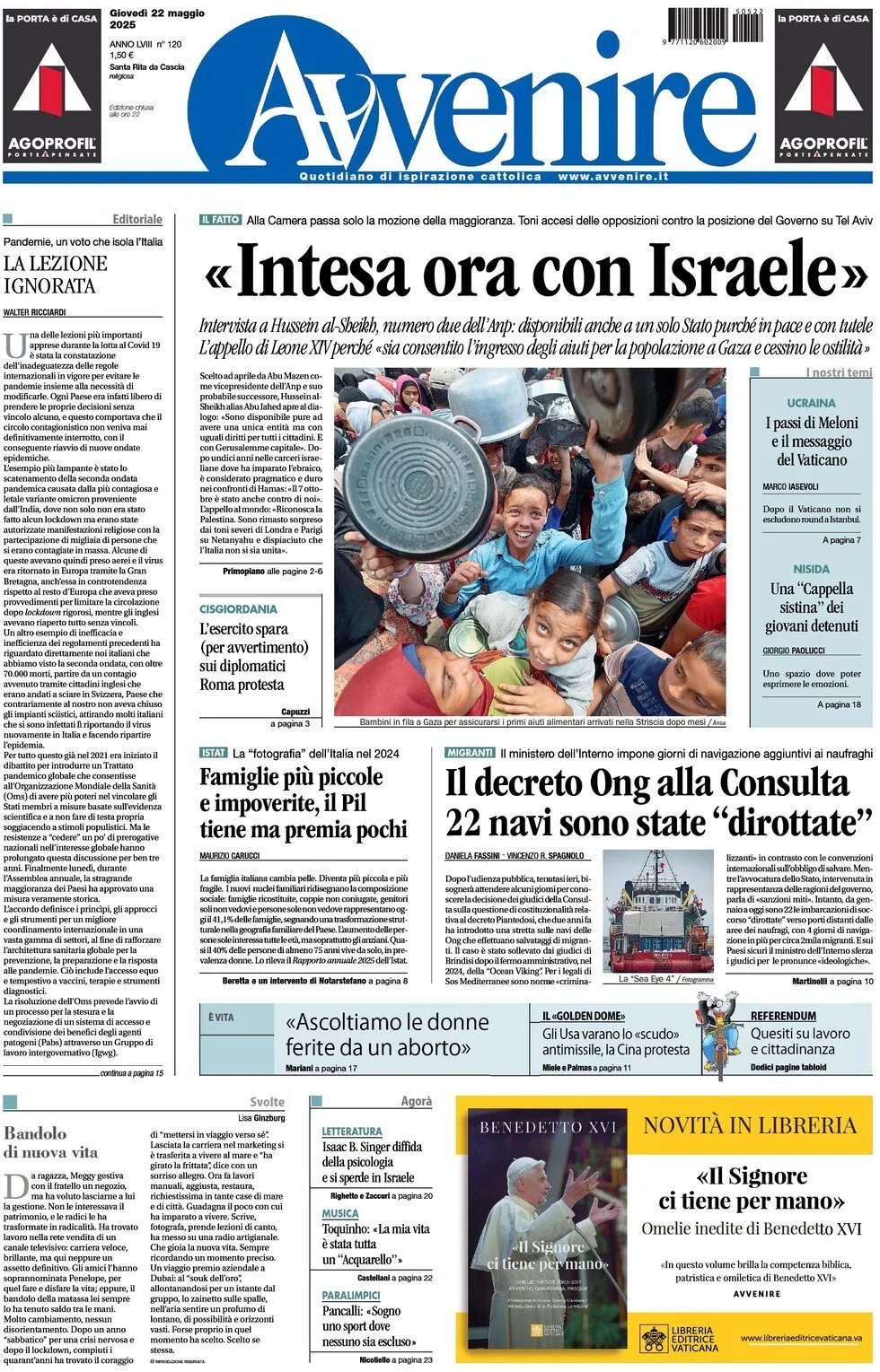 Prima-pagina-avvenire-edizione-di-oggi-22-05-2025