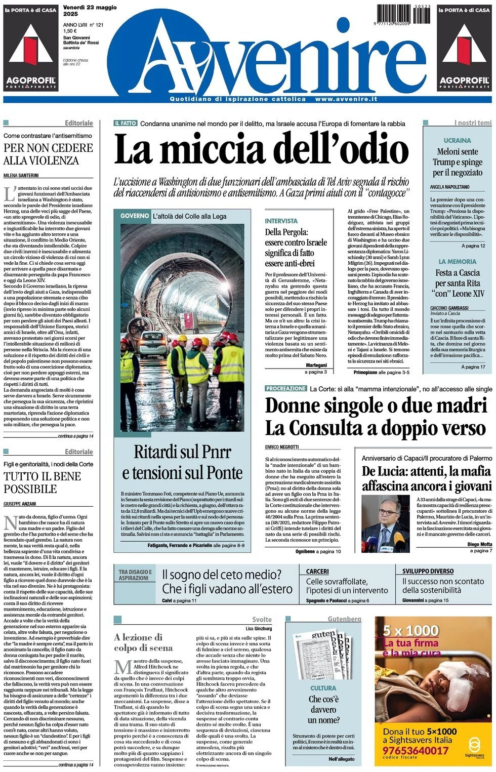 Prima-pagina-avvenire-edizione-di-oggi-23-05-2025