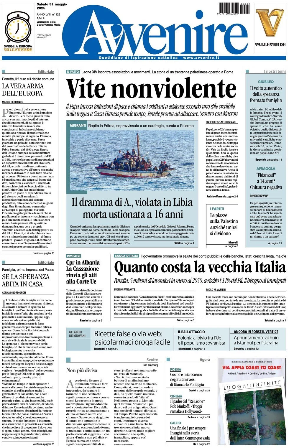 Prima-pagina-avvenire-edizione-di-oggi-31-05-2025
