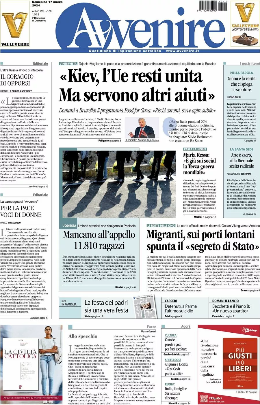 Prima-pagina-avvenire-edizione-di-oggi-19-03-2024