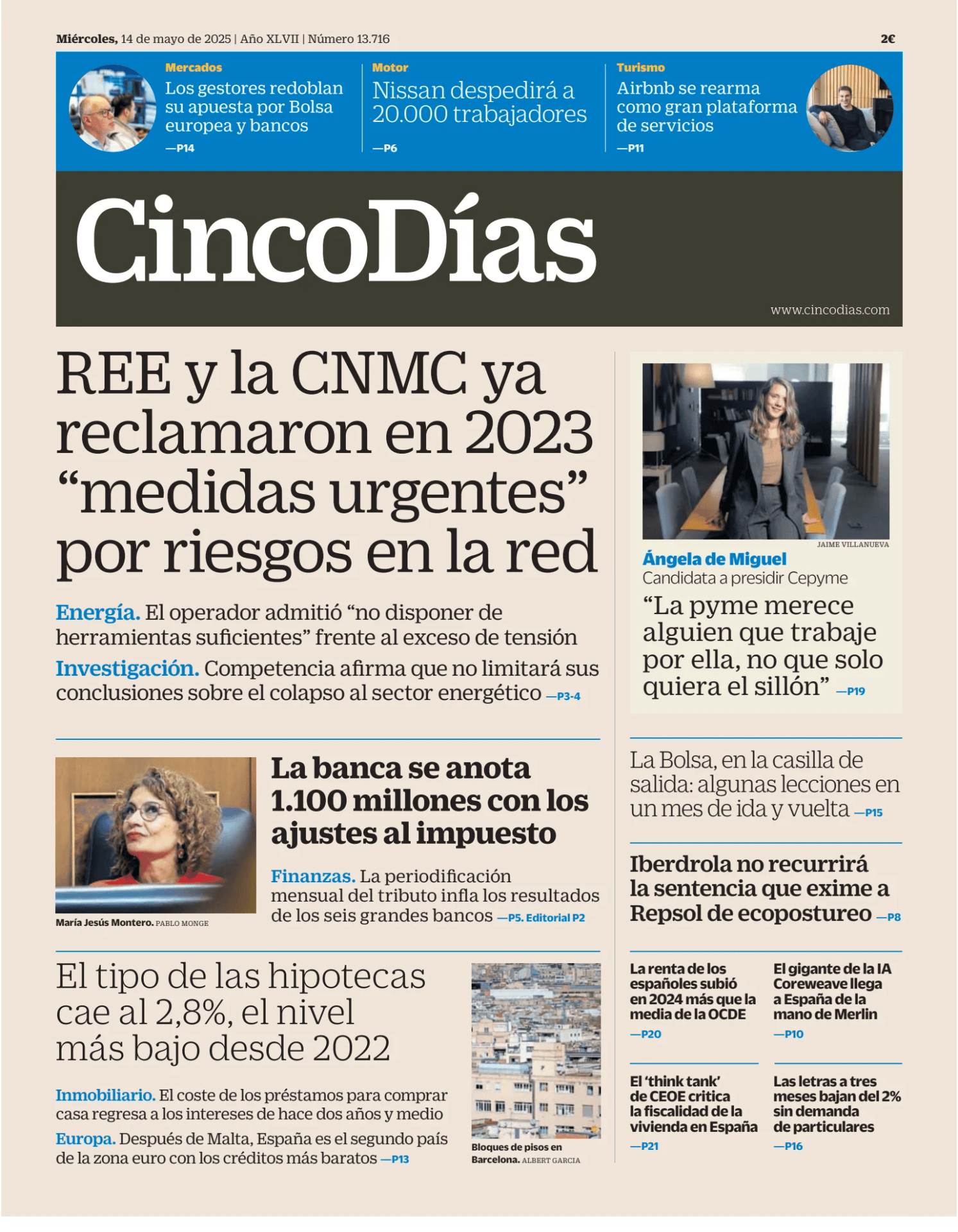 Prima-pagina-cinco-dias-oggi-edizione-di-oggi-20250514