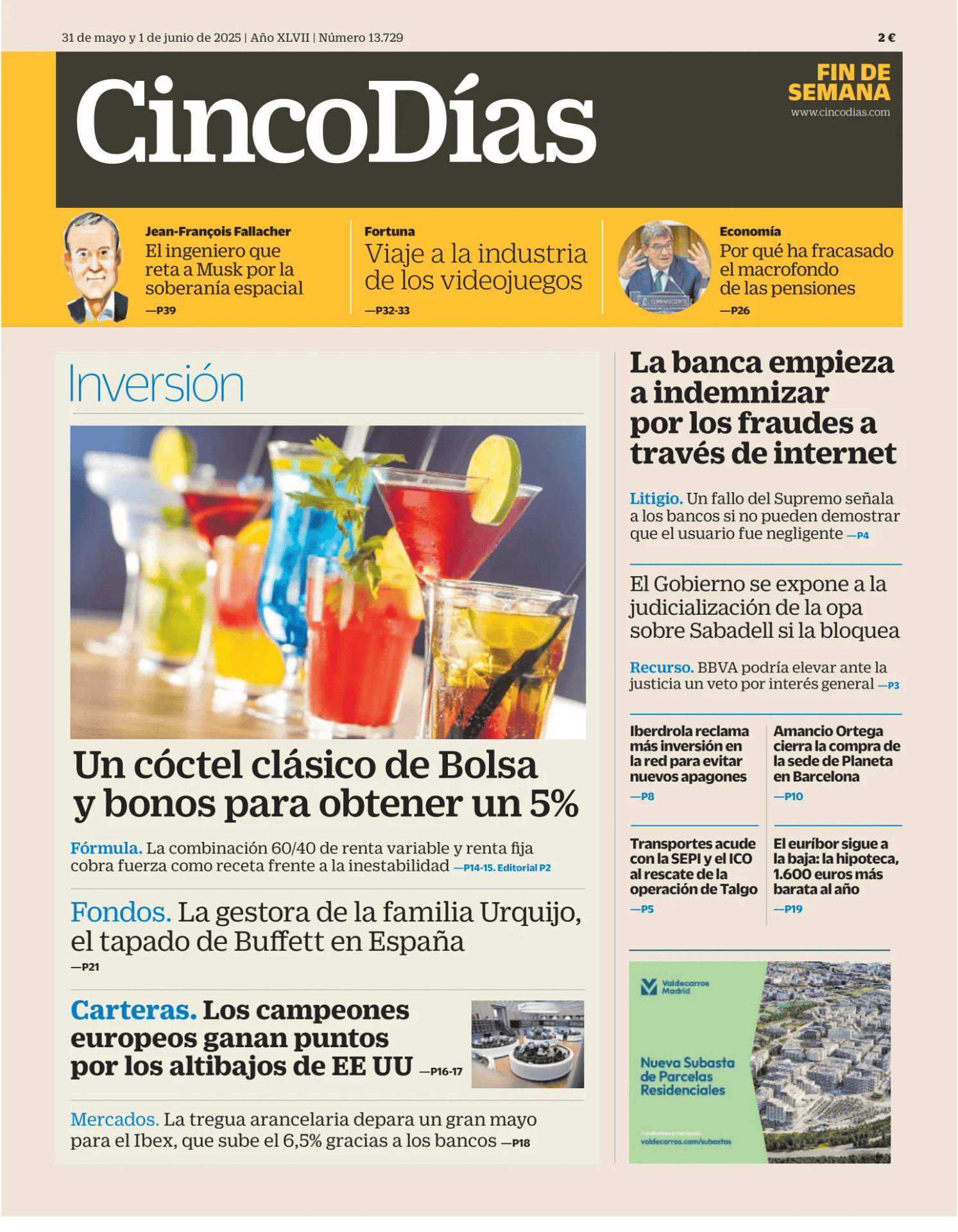 Prima-pagina-cinco-dias-oggi-edizione-di-oggi-20250531
