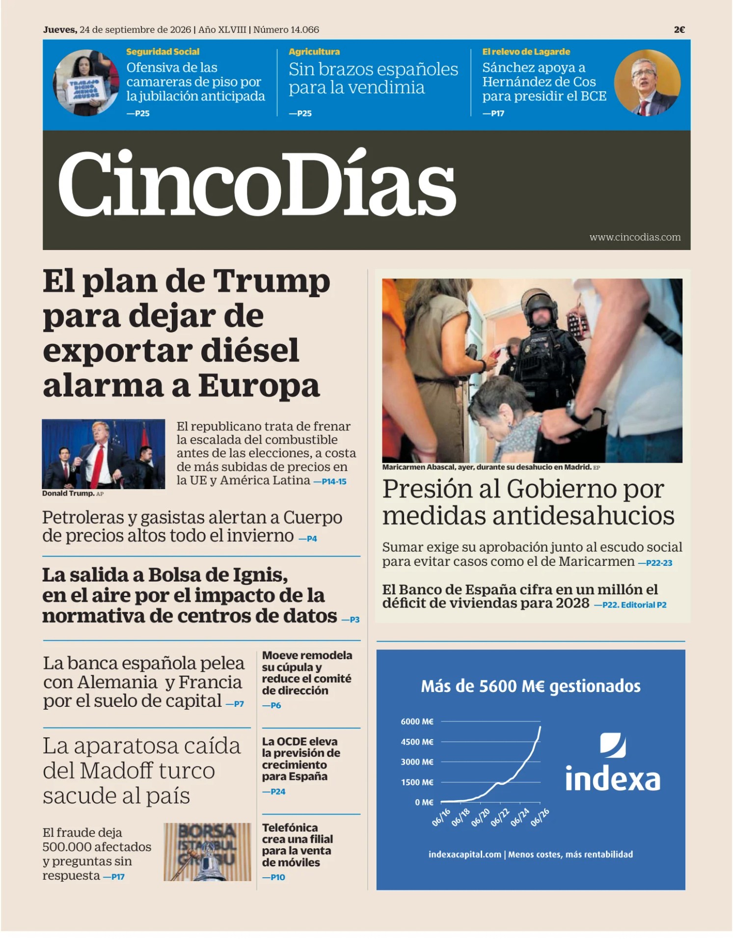 Prima-pagina-cinco-dias-oggi-edizione-di-oggi-20260924