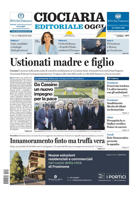 Prima-pagina-ciociaria-editoriale-oggi-edizione-del-20240519