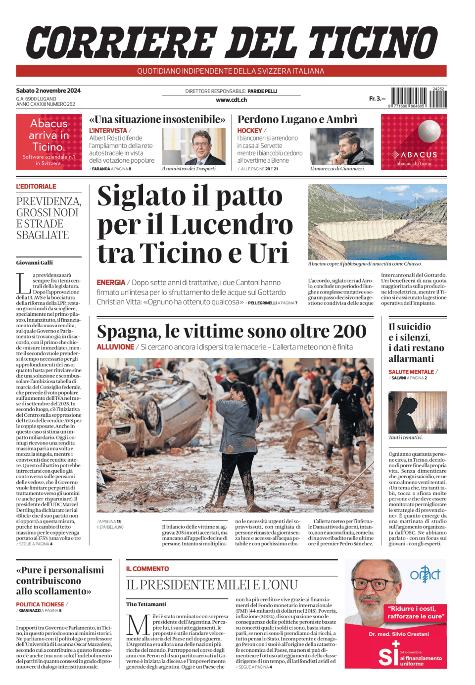 Prima-pagina-corriere-del-ticino-oggi-edizione-di-oggi-20241102