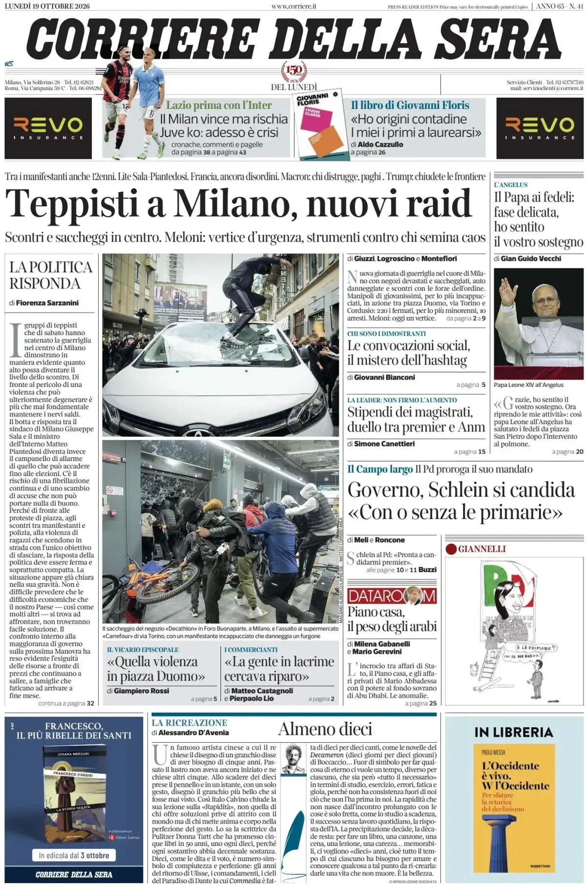 Prima-pagina-corriere-della-sera-edizione-di-oggi-19-10-2026