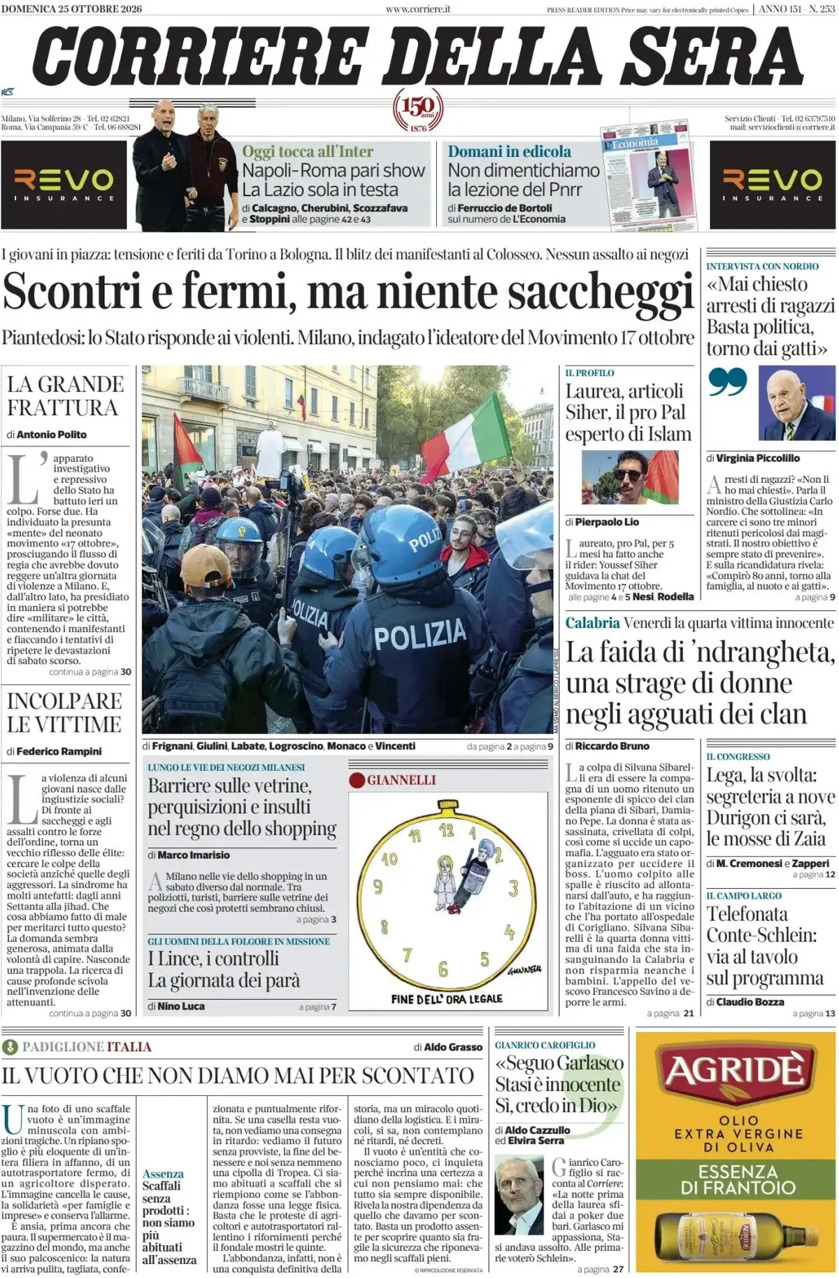 Prima-pagina-corriere-della-sera-edizione-di-oggi-25-10-2026