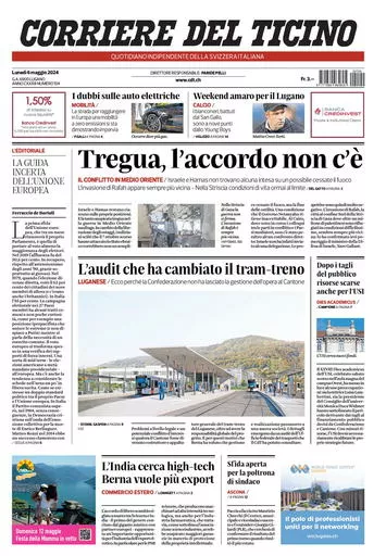 Prima-pagina-corriere-del-ticino-oggi-oggi-edizione-del-2024-05-06