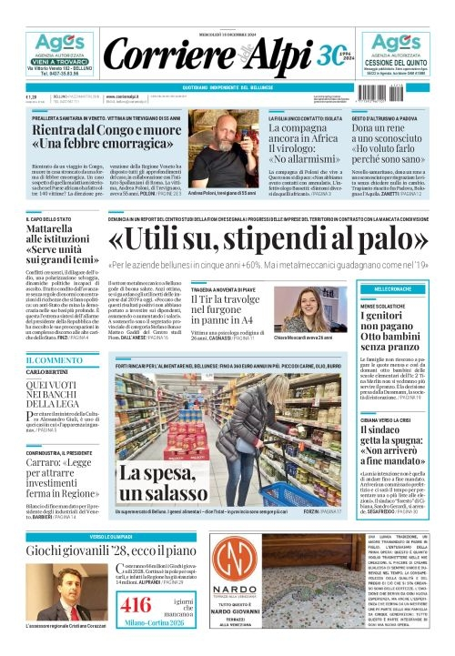 Prima-pagina-corriere_delle_alpi-edizione-di-oggi-18-12-2024