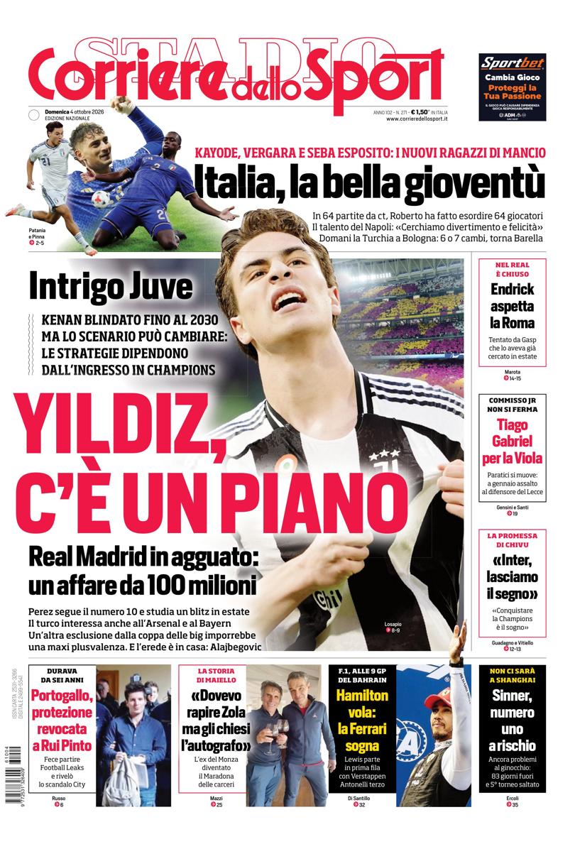 Prima-pagina-corriere-dello-sport-edizione-di-oggi-04-10-2026