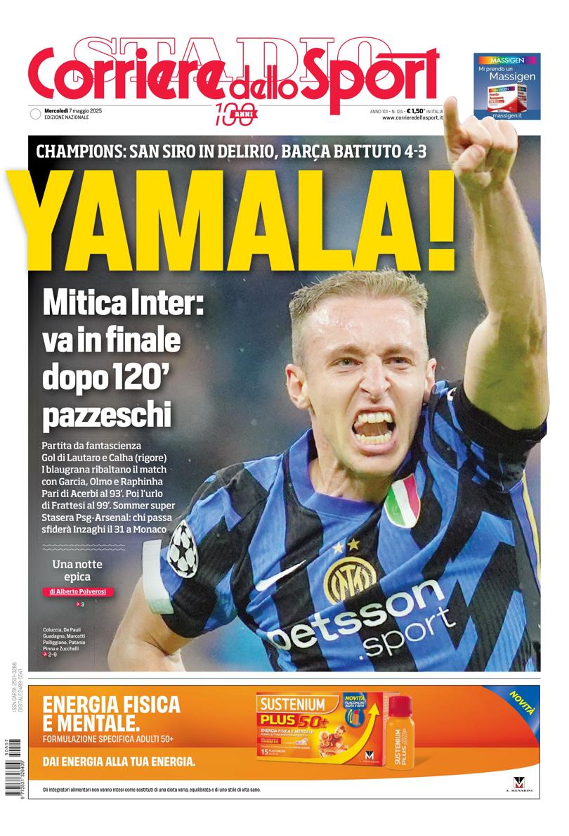 Prima-pagina-corriere-dello-sport-edizione-di-oggi-07-05-2025