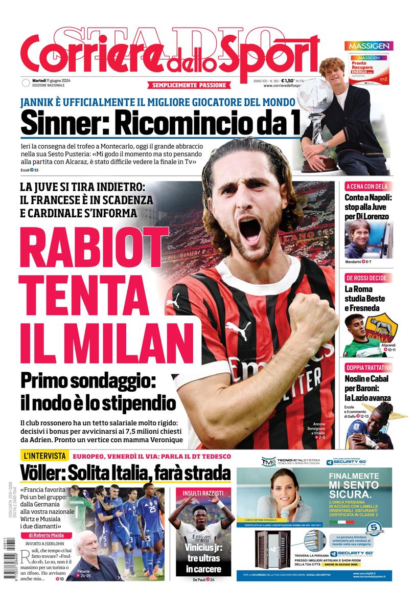 Prima-pagina-corriere-dello-sport-edizione-di-oggi-11-06-2024