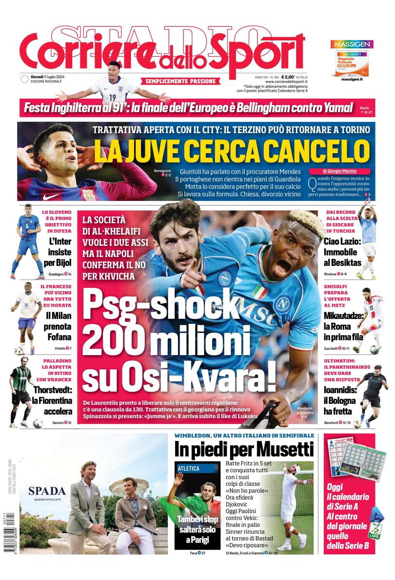 Prima-pagina-corriere-dello-sport-edizione-di-oggi-11-07-2024