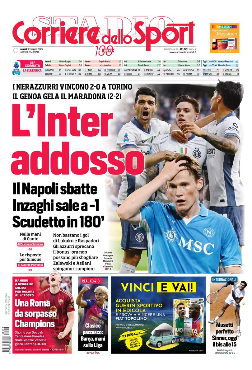 Prima-pagina-corriere-dello-sport-edizione-di-oggi-12-05-2025