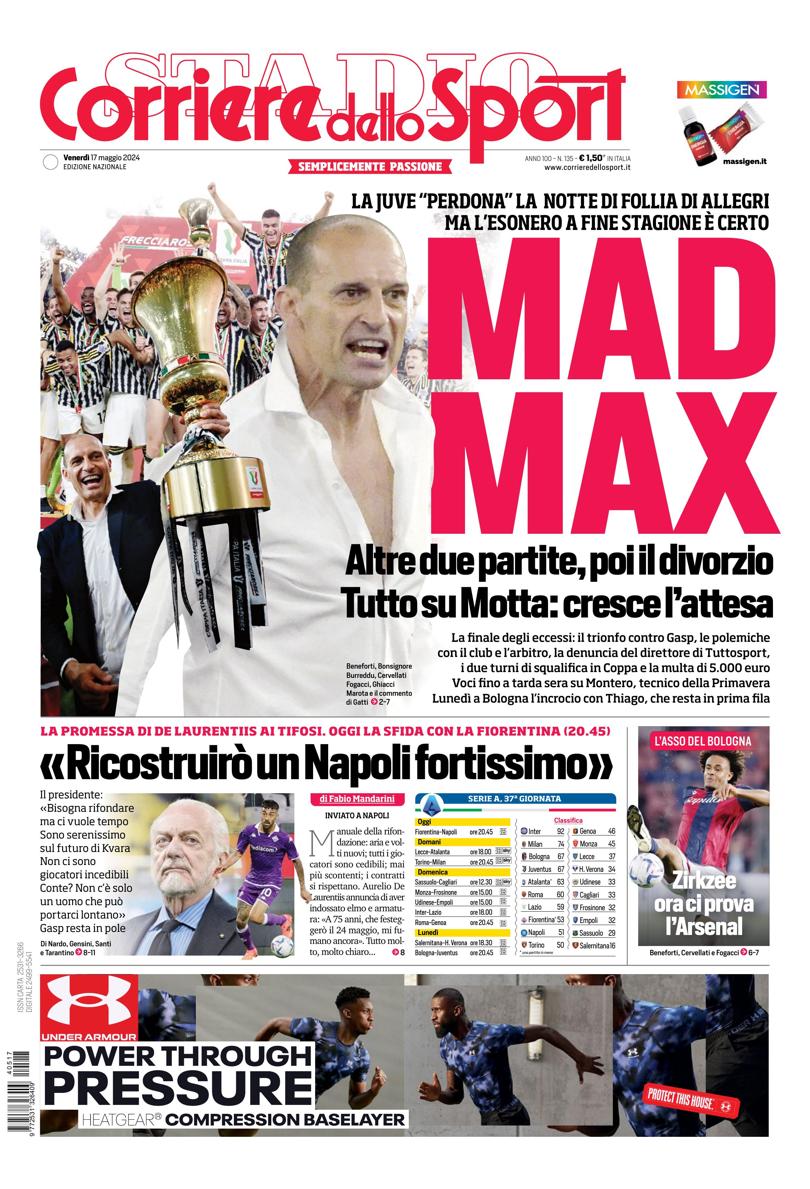 Prima-pagina-corriere-dello-sport-edizione-di-oggi-17-05-2024