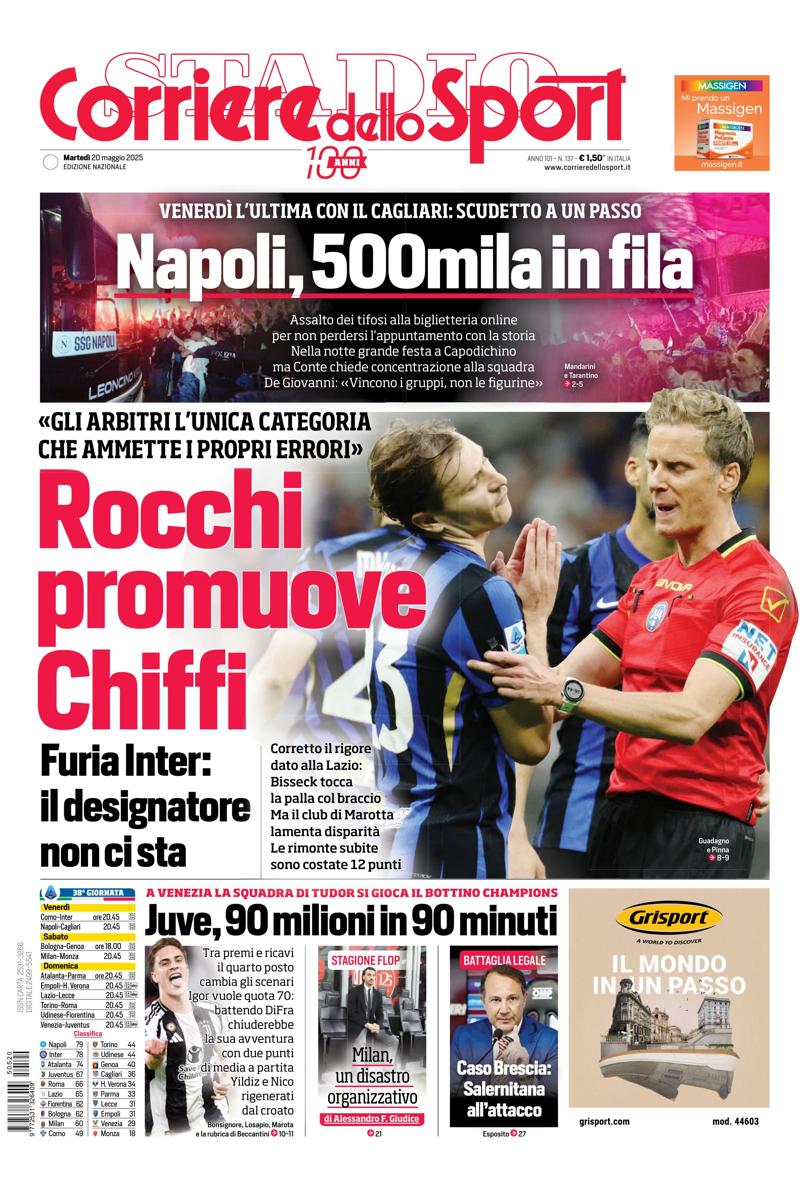Prima-pagina-corriere-dello-sport-edizione-di-oggi-20-05-2025
