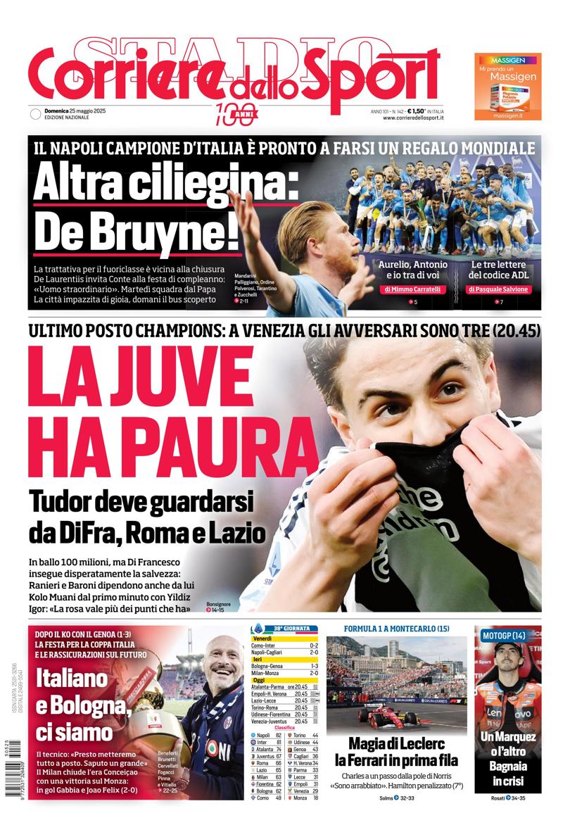Prima-pagina-corriere-dello-sport-edizione-di-oggi-25-05-2025