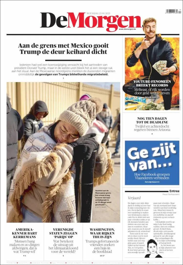 Prima-pagina-de-morgen-edizione-di-oggi-2025-01-22