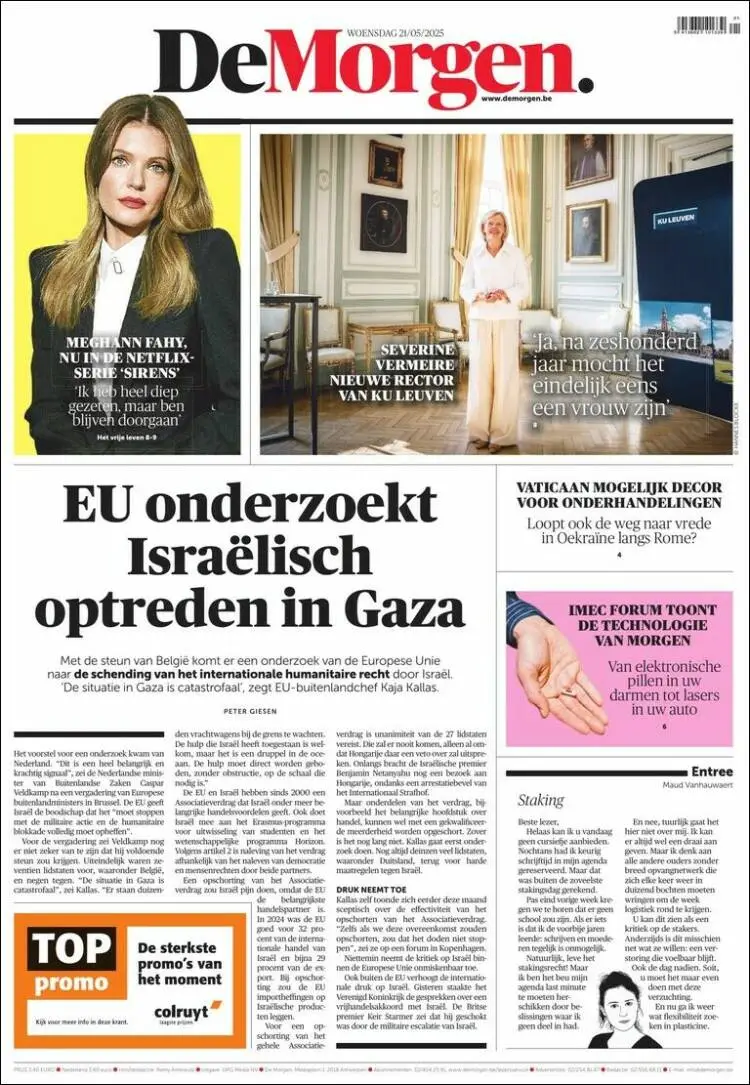 Prima-pagina-de-morgen-edizione-di-oggi-2025-05-21
