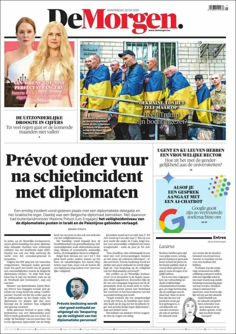 Prima-pagina-de-morgen-edizione-di-oggi-2025-05-22