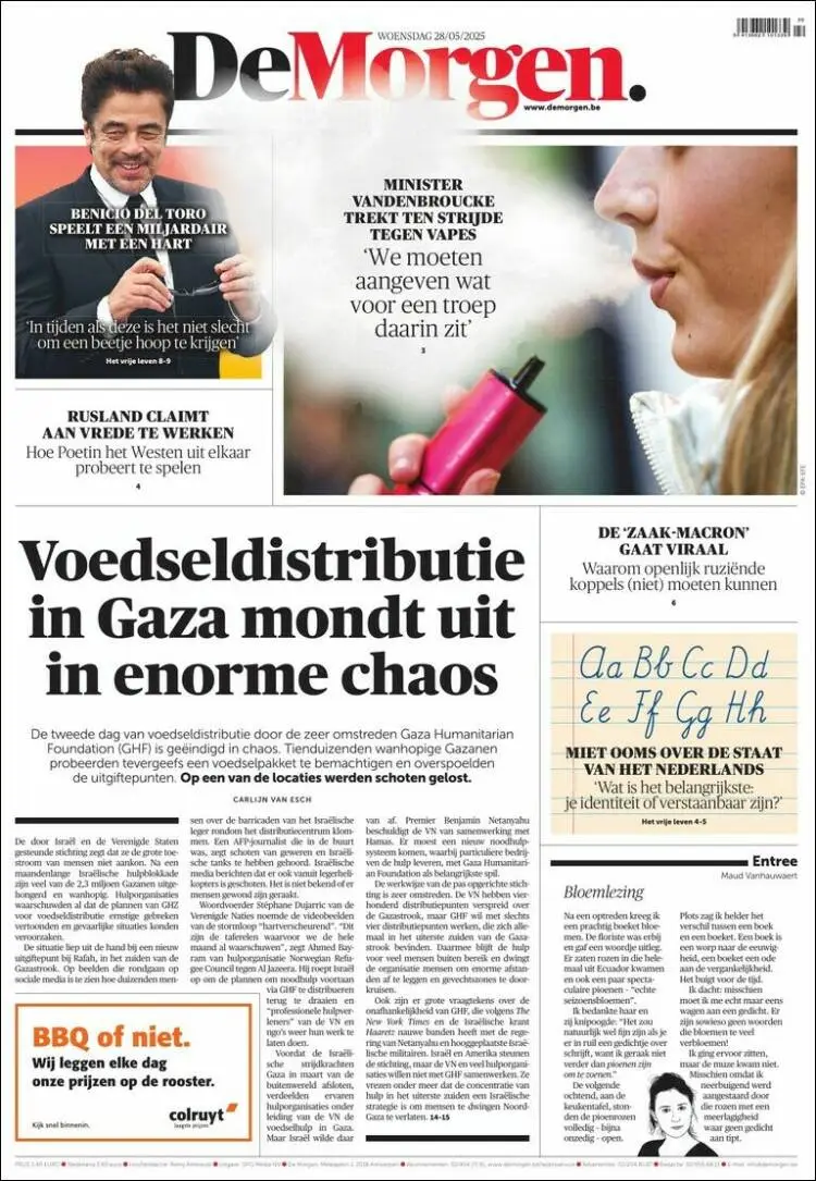 Prima-pagina-de-morgen-edizione-di-oggi-2025-05-28